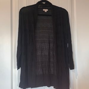 Light weight sheer, striped black cardigan